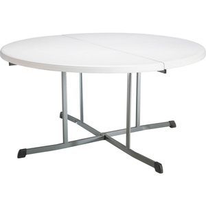 60" ROUND PORTABLE FOLD-IN-HALF PLASTIC TABLE, WHITE by Lifetime Products