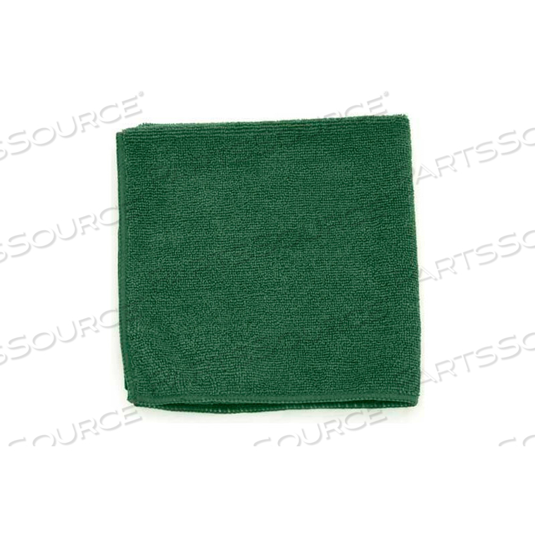 MICROWORKS MICROFIBER TOWEL 12" X 12" 330GSM, DARK GREEN 12 TOWELS/PACK by Hospeco