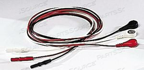 LEADWIRE SET, 3 LEADS, WHITE, RED, BLACK, DIN/SNAP MOUNTING, 24 IN, REUSABLE, UNSHIELDED 