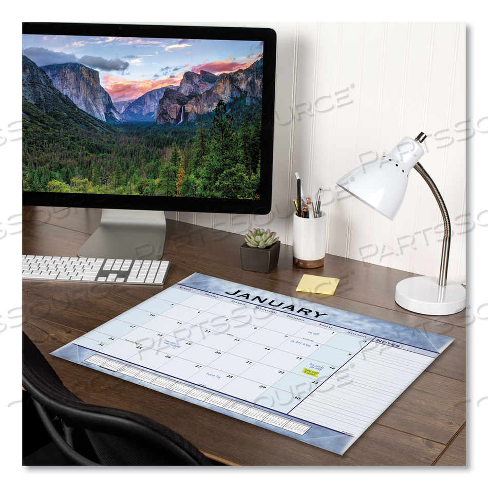 SLATE BLUE DESK PAD, 22 X 17, WHITE SHEETS, CLEAR CORNERS, 12-MONTH (JAN TO DEC): 2023 by At-A-Glance