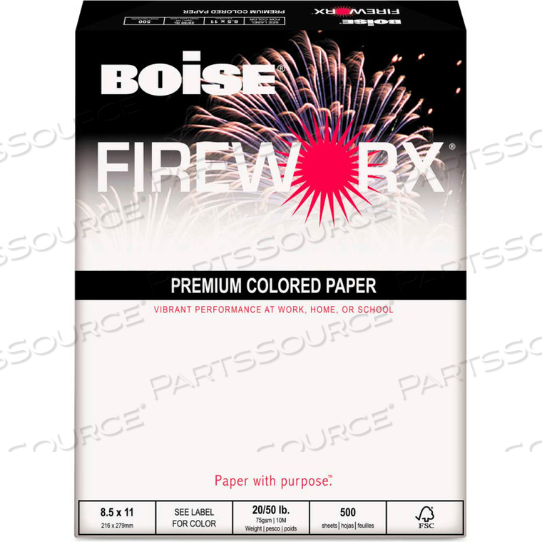 COLORED PAPER - BOISE - FLASHING IVORY - 8-1/2" X 11" - 20 LBS. - 500 SHEETS 