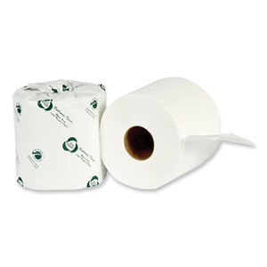 RECYCLED 2-PLY STANDARD TOILET PAPER, SEPTIC SAFE, WHITE, 4.25" WIDE, 500 SHEETS/ROLL, 80 ROLLS/CARTON by Eco Green