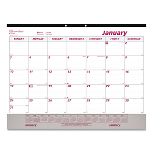 MONTHLY DESK PAD CALENDAR, 22 X 17, WHITE/BURGUNDY SHEETS, BLACK BINDING, CLEAR CORNERS, 12-MONTH (JAN TO DEC): 2023 by Brownline MONTHLY DESK PAD CALENDAR, 22 X 17, WHITE/BURGUNDY SHEETS, BLACK BINDING, CLEAR CORNERS, 12-MONTH (JAN TO DEC): 2023 by Brownline