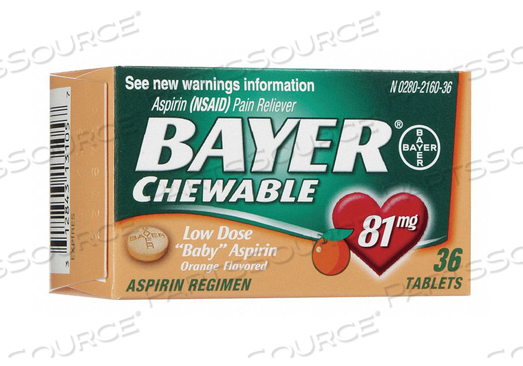 BAYER PAIN RELIEF CHEWABLE TABLET 81MG by Bayer Healthcare LLC BAYER PAIN RELIEF CHEWABLE TABLET 81MG by Bayer Healthcare LLC