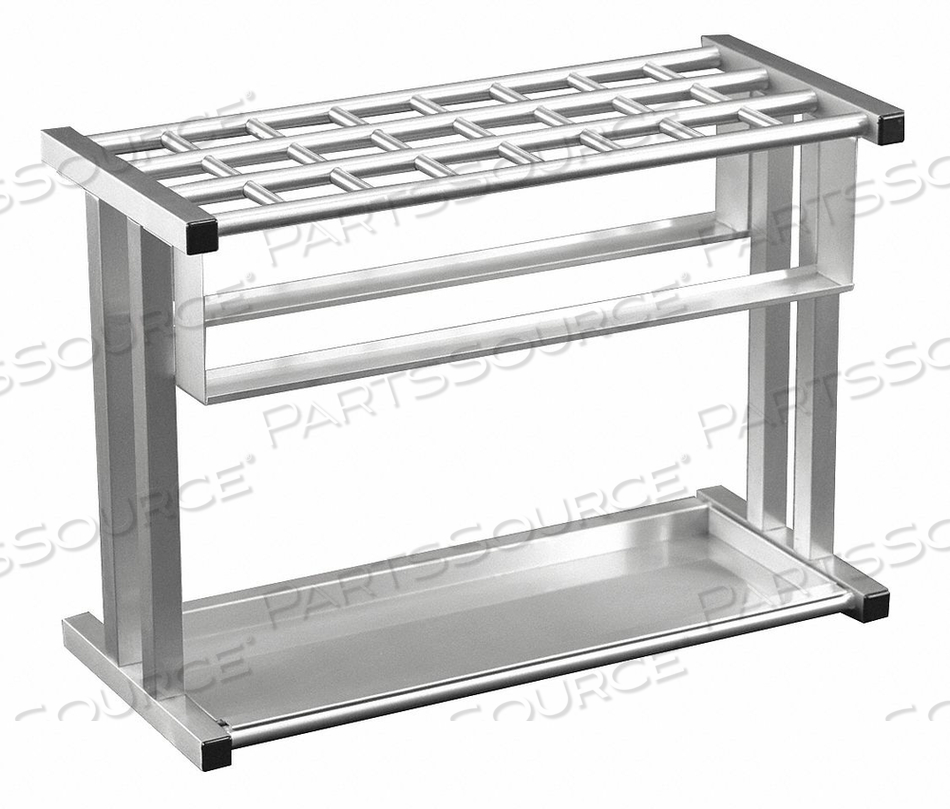 GRID STYLE SATIN ALUMINUM UMBRELLA STAND FOR UP TO 24 FULL & TOTE SIZE UMBRELLAS by Glaro Products Inc