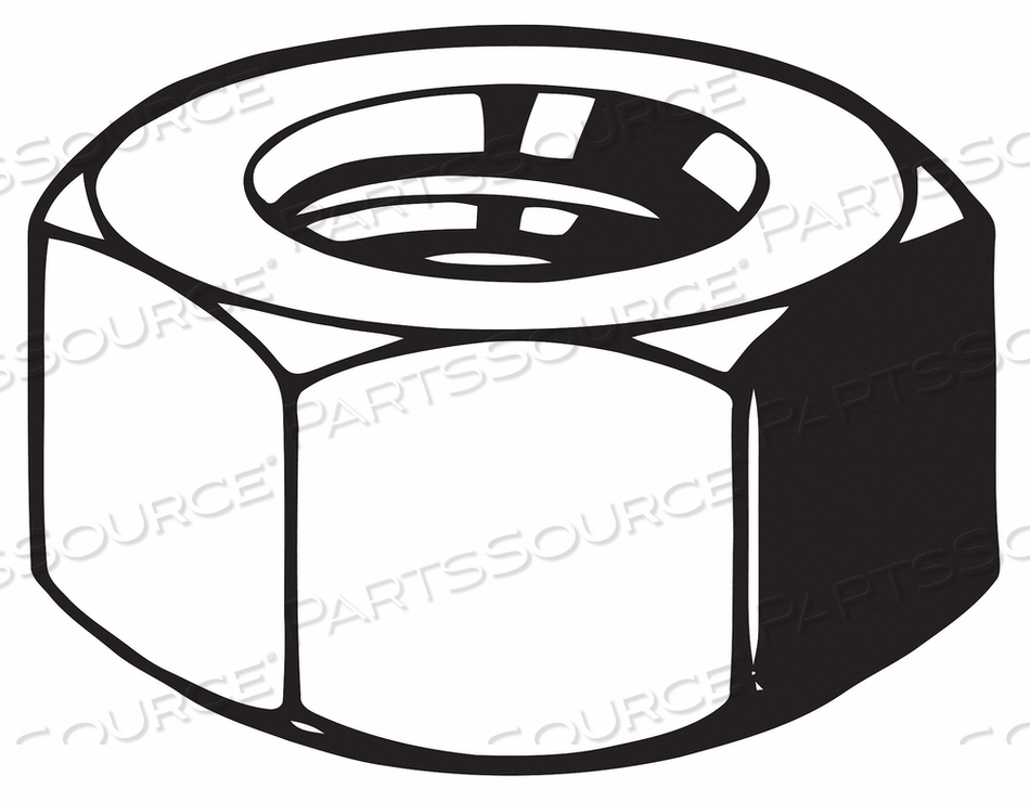 HEX NUT, 1/2"-13 THREAD, 7/8 IN HEX WD, 31/64 IN HEX HT, STEEL, GRADE DH, BLACK OXIDE by Fabory