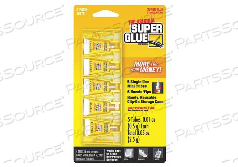 INSTANT ADHESIVE 0.5G TUBE CLEAR PK5 by Super Glue INSTANT ADHESIVE 0.5G TUBE CLEAR PK5 by Super Glue