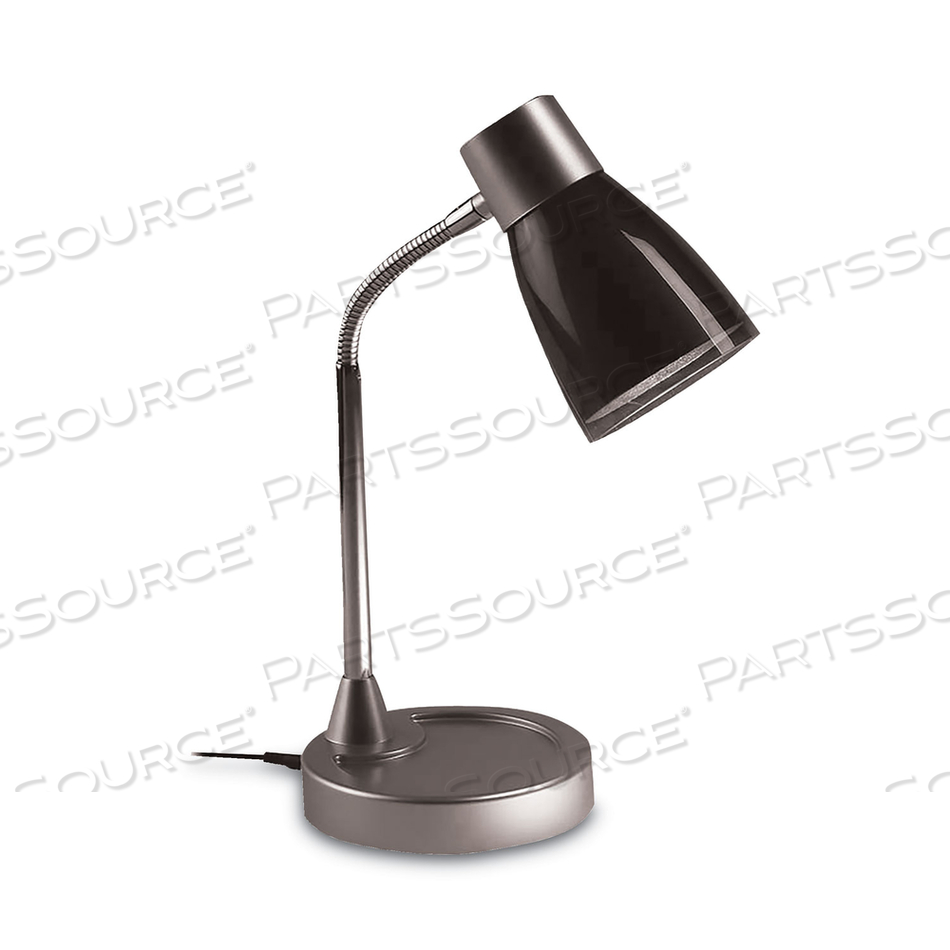 ADJUSTABLE LED DESK LAMP, 4.5" DIA BASE, 20" TALL, CHROME/BLACK 
