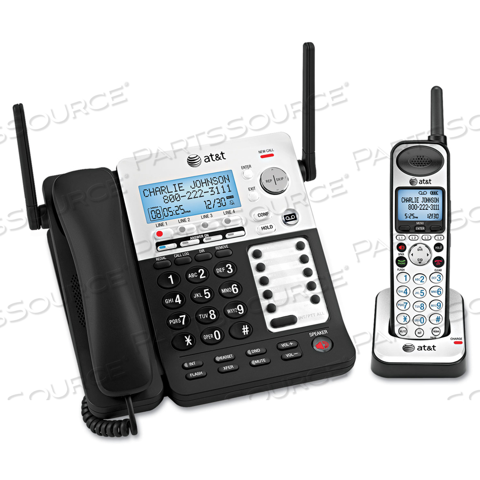 SB67138 DECT 6.0 PHONE/ANSWERING SYSTEM, 4 LINE, 1 CORDED/1 CORDLESS HANDSET by AT&T SB67138 DECT 6.0 PHONE/ANSWERING SYSTEM, 4 LINE, 1 CORDED/1 CORDLESS HANDSET by AT&T