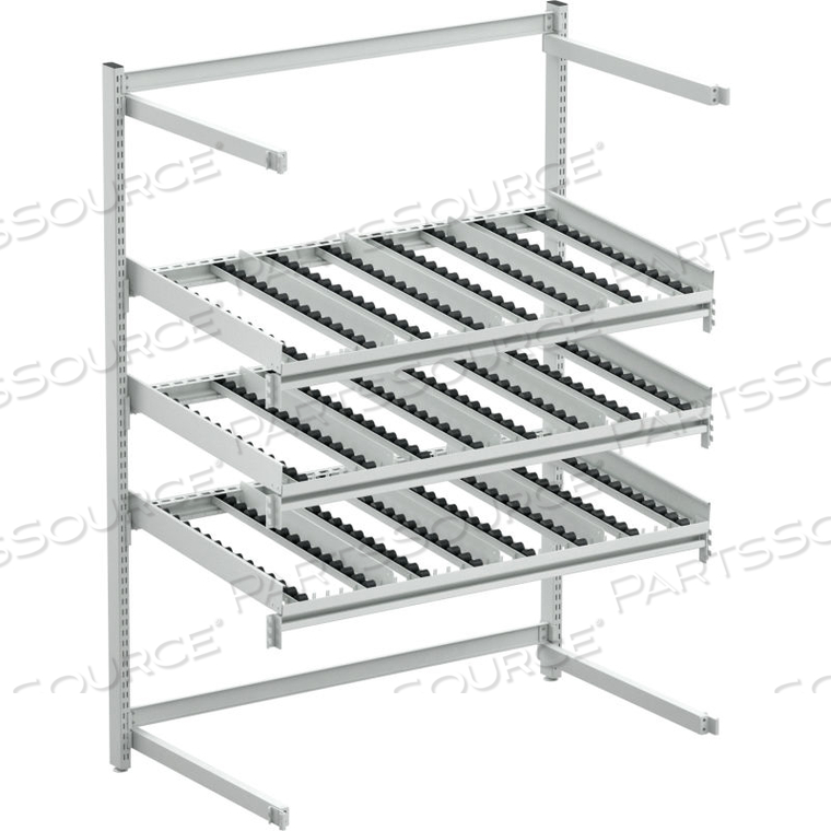 FIFO FLOW RACK M53, REAR EXTENSION ESD, 54-44/83"W X 28-47/50"D X 73-3/13"H, 3 LEVELS -GRAY by Treston