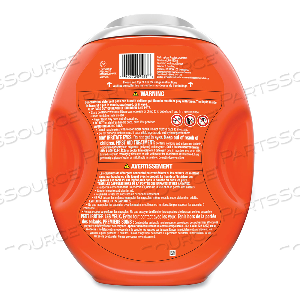 HYGIENIC CLEAN HEAVY 10X DUTY POWER PODS, FRESH MEADOW SCENT, 76 OZ TUB, 45 PODS by Tide