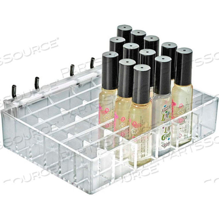 36 COMPARTMENT COSMETIC TRAY, 7.125"W X 1.5"H X 5"D, CLR - PKG QTY 2 by Azar International 36 COMPARTMENT COSMETIC TRAY, 7.125"W X 1.5"H X 5"D, CLR - PKG QTY 2 by Azar International