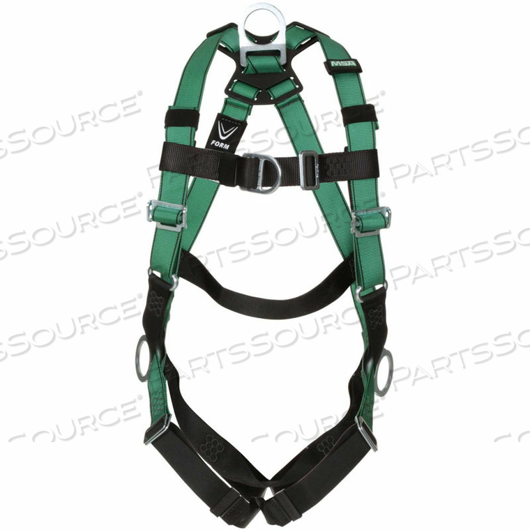 HARNESS, BACK, CHEST & HIP D-RINGS, QWIK-FIT LEG STRAPS, EXTRA SMALL by MSA Safety Sales, LLC