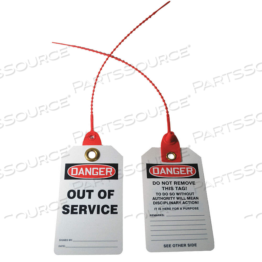 TAG, DANGER, 2 7/8 IN WD, 5 3/4 IN HT, WHITE, RECTANGLE, PVC, INDOOR/OUTDOOR, ENGLISH by Approved Vendor TAG, DANGER, 2 7/8 IN WD, 5 3/4 IN HT, WHITE, RECTANGLE, PVC, INDOOR/OUTDOOR, ENGLISH by Approved Vendor