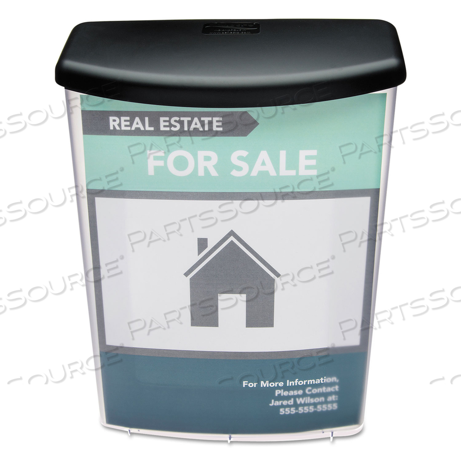 OUTDOOR LITERATURE BOX, 10"W X 4-1/2"D X 13-1/8"H, BLACK/CLEAR by Deflecto OUTDOOR LITERATURE BOX, 10"W X 4-1/2"D X 13-1/8"H, BLACK/CLEAR by Deflecto