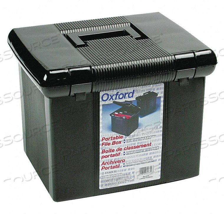 PORTABLE FILE BOX BLACK by Tops