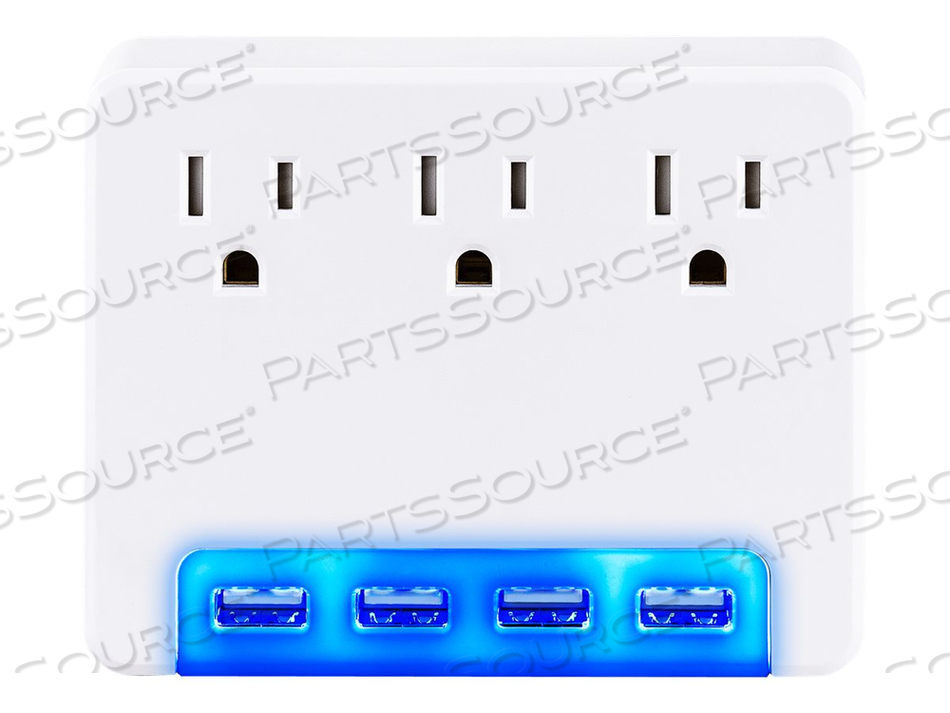 PROFESSIONAL SERIES P3WUH, SURGE PROTECTOR, AC 125 V, OUTPUT CONNECTORS: 3, WHITE by CyberPower