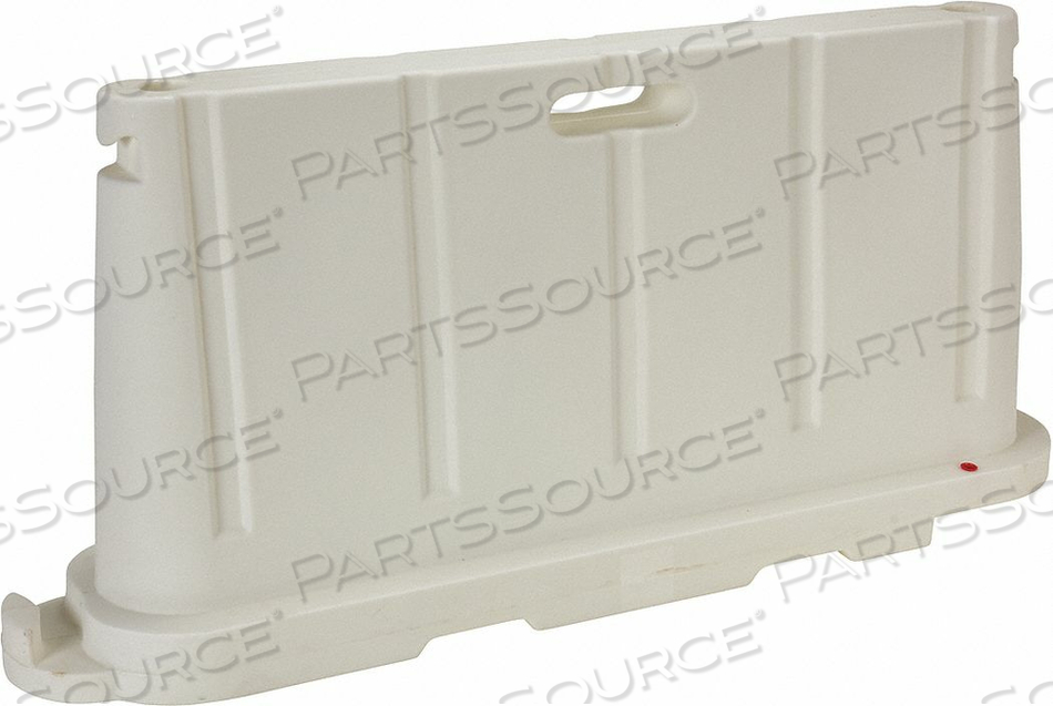 STACKABLE SAFETY POLY BARRICADE, 76-1/2"L, WHITE by Vestil Manufacturing Corp.