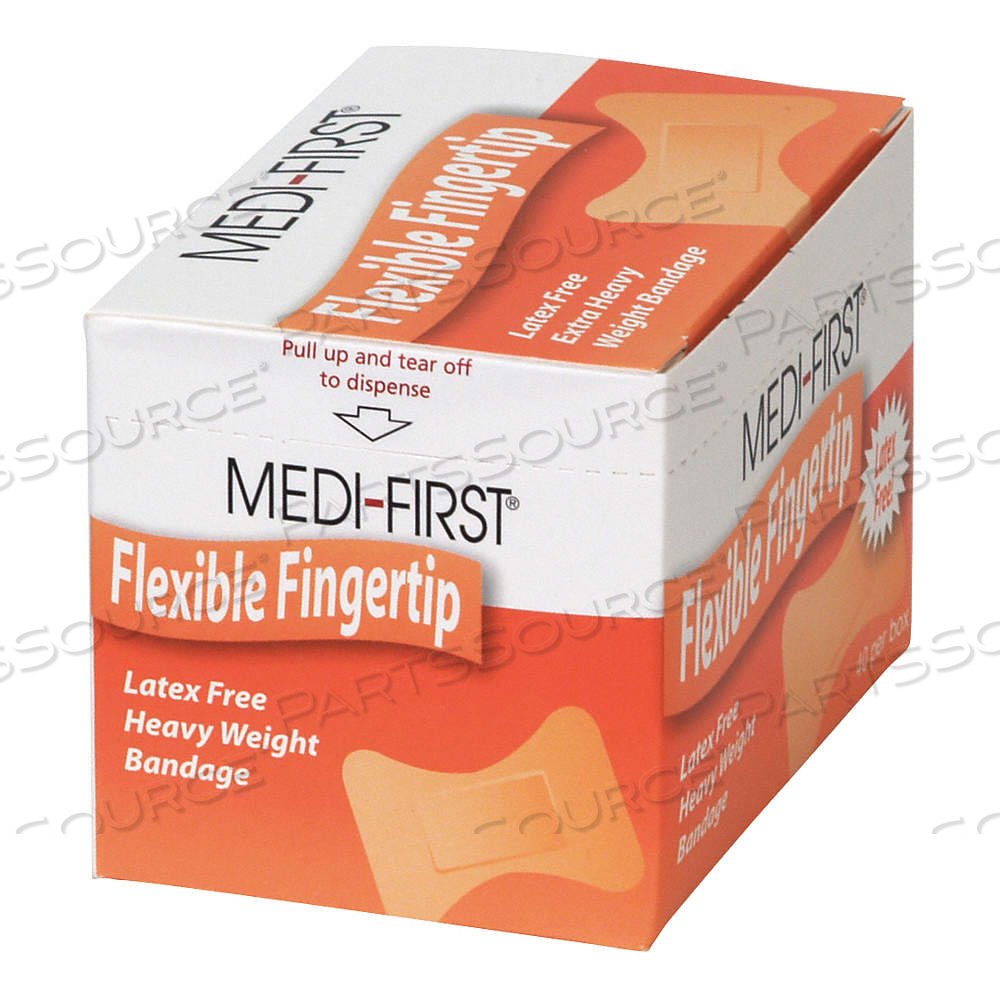 ADHESIVE BANDAGE, FINGERTIP BANDAGES, 1 1/2 IN WD, 2 IN LG, NOT METAL DETECTABLE by Approved Vendor