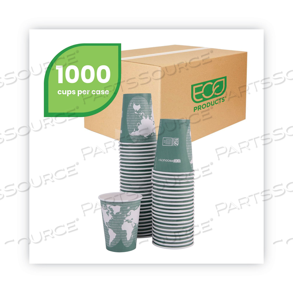 WORLD ART RENEWABLE AND COMPOSTABLE HOT CUPS, 12 OZ by Eco-Products
