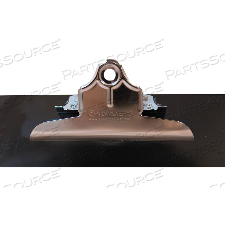 RECYCLED PLASTIC CLIPBOARD WITH RULER EDGE, 1" CLIP CAPACITY, HOLDS 8.5 X 11 SHEETS, BLACK by Saunders