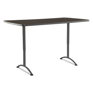 ARC ADJUSTABLE-HEIGHT TABLE, RECTANGULAR TOP, 36W X 72D X 30 TO 42H, WALNUT/GRAY by Iceberg Enterprises