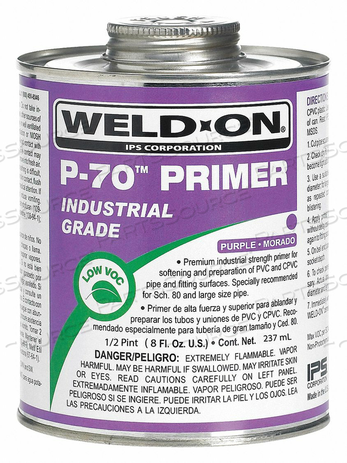PRIMER PURPLE 8 OZ PVC AND CPVC by Weld-On