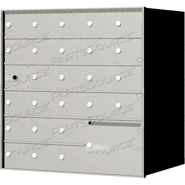 4B+ HORIZONTAL MAILBOX, 33-3/8" H, 25 MAILBOXES, 1 OUTGOING, FRONT LOAD, USPS by Florence Manufacturing Company 4B+ HORIZONTAL MAILBOX, 33-3/8" H, 25 MAILBOXES, 1 OUTGOING, FRONT LOAD, USPS by Florence Manufacturing Company