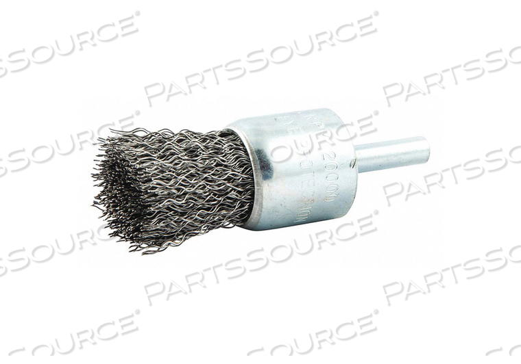 END BRUSH, CRIMPED STEEL, 1 IN DIA, 0.014 IN FILL DIA, 1/4 IN SHANK by Norton | Saint-Gobain Abrasives