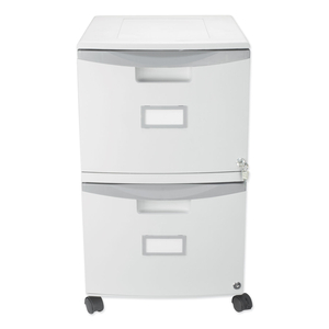 TWO-DRAWER MOBILE FILING CABINET, 2 LEGAL/LETTER-SIZE FILE DRAWERS, GRAY, 14.75" X 18.25" X 26" by Storex