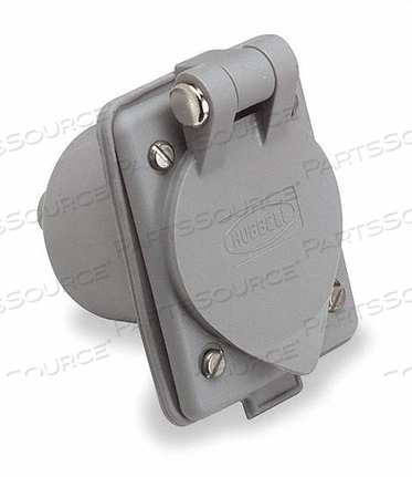 FLANGED MALE INLET, 15A 125V, 3W 2P, GRAY by Hubbell Incorporated, Wiring Device-Kellums