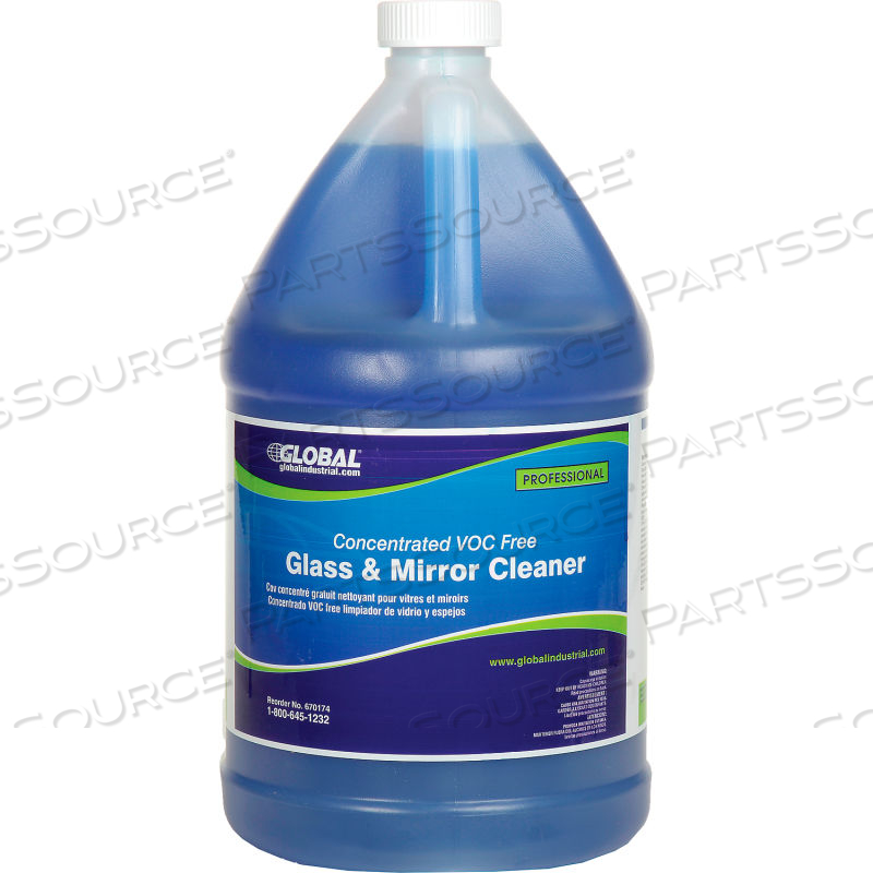 CONCENTRATED VOC FREE GLASS & MIRROR CLEANER, GALLON BOTTLE, 2 BOTTLES by Approved Vendor