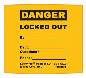 PADLOCK LABEL 2-1/8INHX1-1/2INW PK25 by Idesco