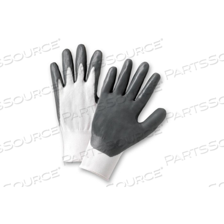 713SNC/10 WEST CHESTER GRAY FLAT NITRILE PALM COAT ON WHITE, 13 GAUGE POLYESTER by West Chester