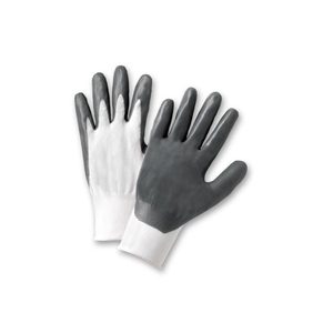 713SNC/10 WEST CHESTER GRAY FLAT NITRILE PALM COAT ON WHITE, 13 GAUGE POLYESTER by West Chester
