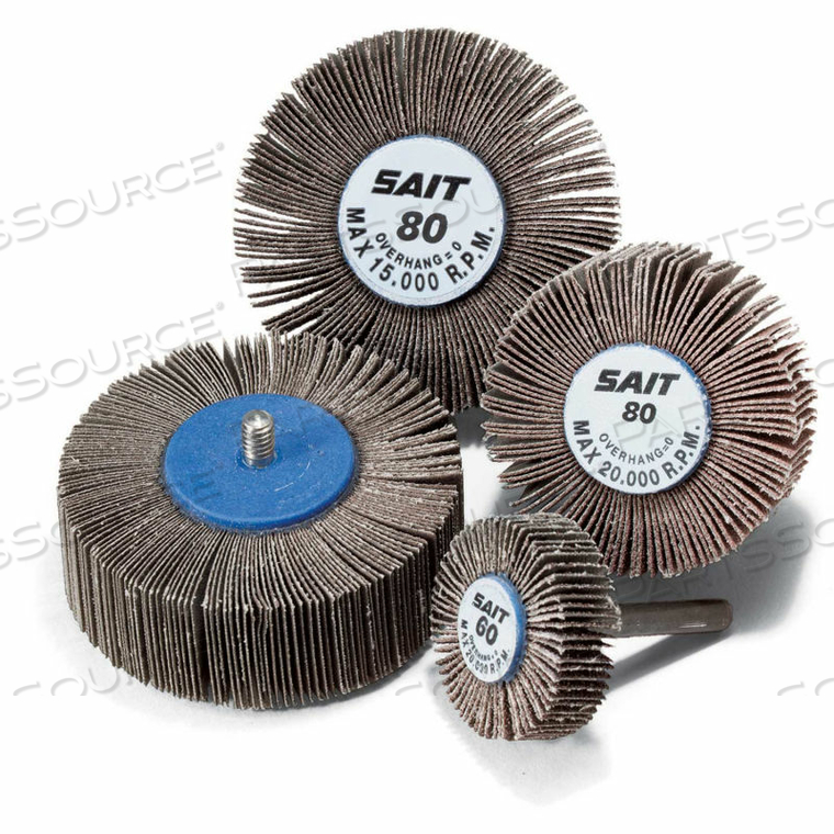 2A FLAP WHEEL 2-1/2" X 1" X 1/4"-20 60 GRIT ALUMINUM OXIDE 