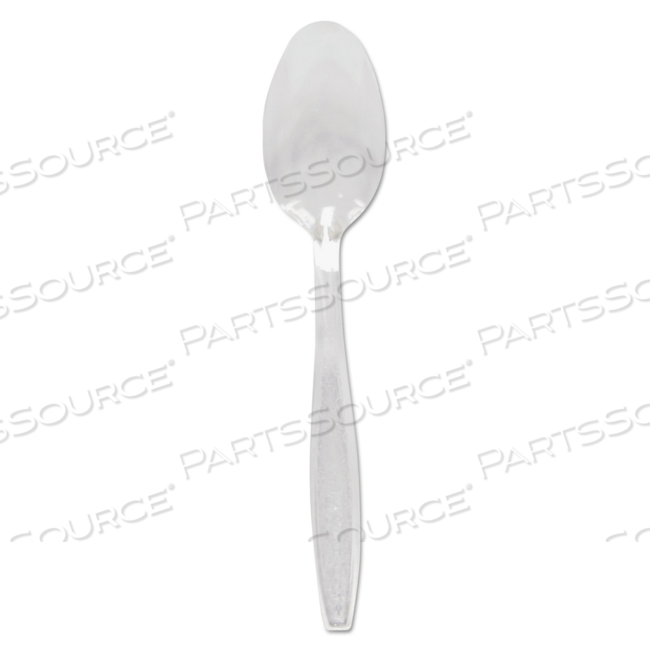 GUILDWARE EXTRA HEAVYWEIGHT PLASTIC CUTLERY, TEASPOONS, CLEAR, 1000/CARTON 