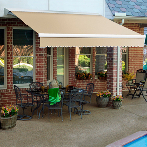 RETRACTABLE AWNING LEFT MOTOR 8'W X 11/16'H X 7'D LINEN by Awntech