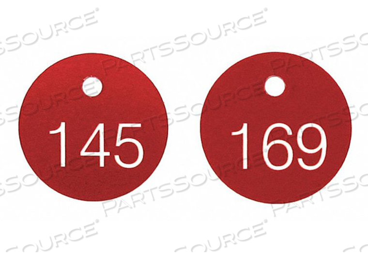 NUMBERED TAGS 1-1/8 IN ROUND 1-100 PK100 by Accuform Manufacturing, Inc.