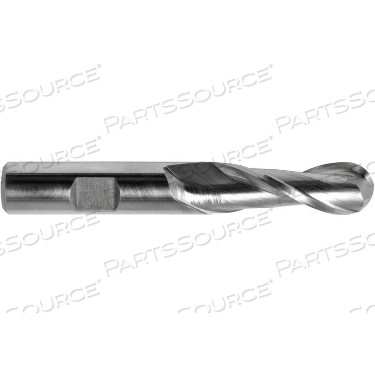 1" DIA., 1" SHANK, 2-1/4" LOC, 4-3/4" OAL, 2 FLUTE COBALT BALL SINGLE END MILL, UNCOATED 