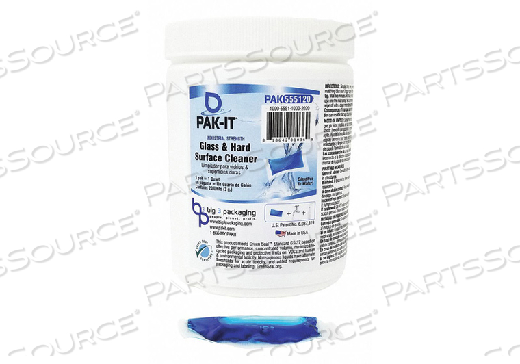GLASS/HARD SURFACE CLEANER BLUE 20 PODS by Pakit