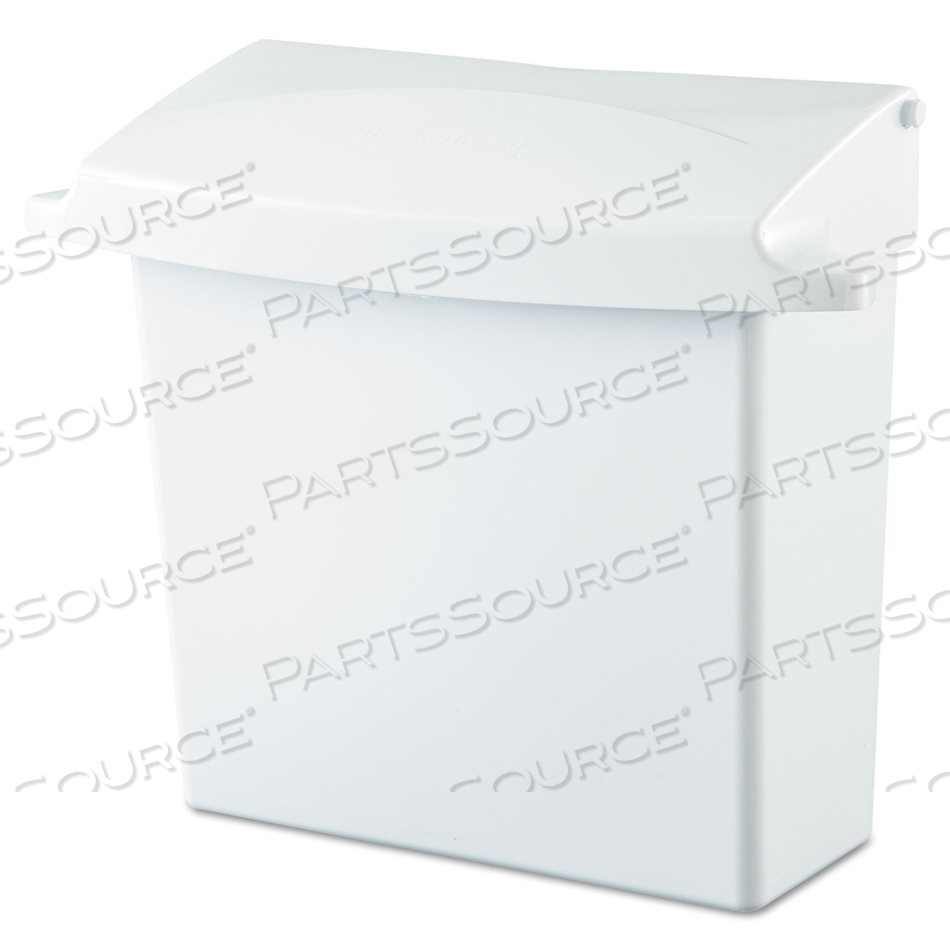 SANITARY NAPKIN RECEPTACLE WITH RIGID LINER, PLASTIC, WHITE by Rubbermaid Medical Division