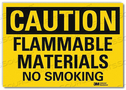 NO SMOKING SIGN FLAMMABLE MATERIALS 5X7 by Lyle Signs Inc.