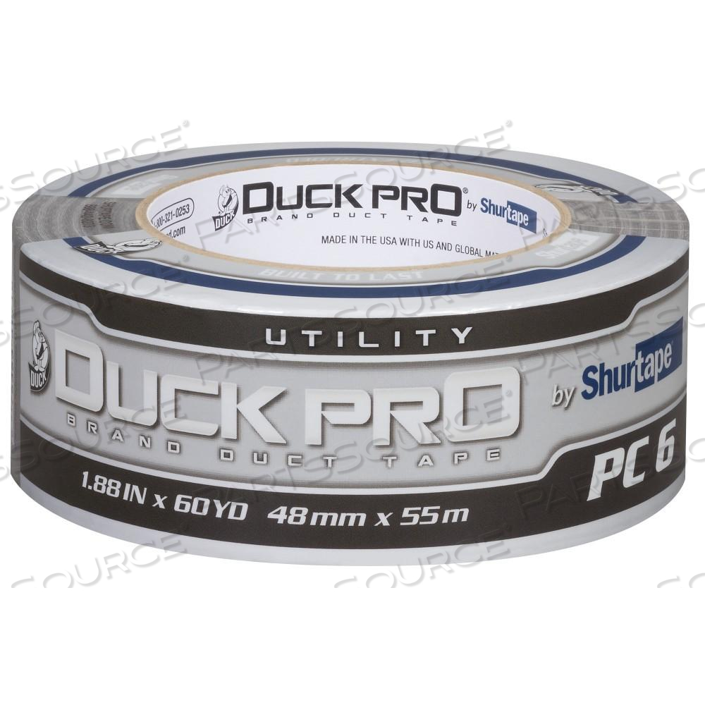 105449 SHURTAPE DUCK PRO PC 6 UTILITY DUCT TAPE, SILVER, 48MM X 55M, 6 MIL by Shurtape