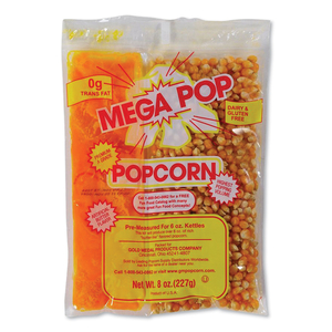 MEGA POP POPCORN, BUTTER, 8 OZ BAG, 36 BAGS/CARTON by Gold Medal Products