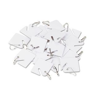 REPLACEMENT SLOTTED KEY CABINET TAGS, 1.63 X 1.5, WHITE, 20/PACK by Securit