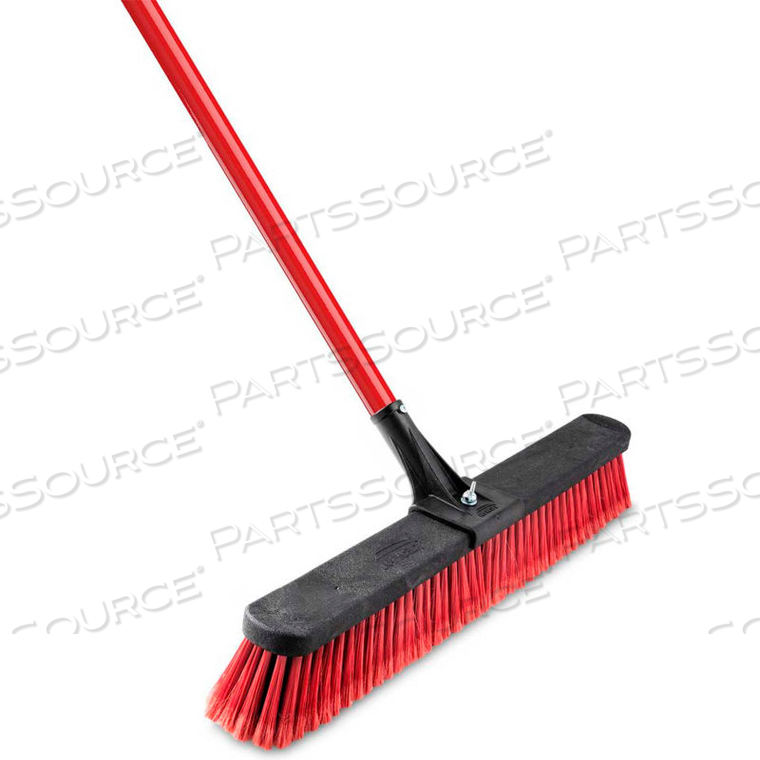 24" MULTI-SURFACE PUSH BROOM WITH CLAMP HANDLE, 4 PER PACK by Libman