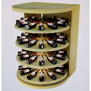 BULK STORAGE, ROTATING WINE BOTTLE CRADLE, 4-LEVEL 4 FT HIGH - UNSTAINED PINE by Wine Cellar Innovations