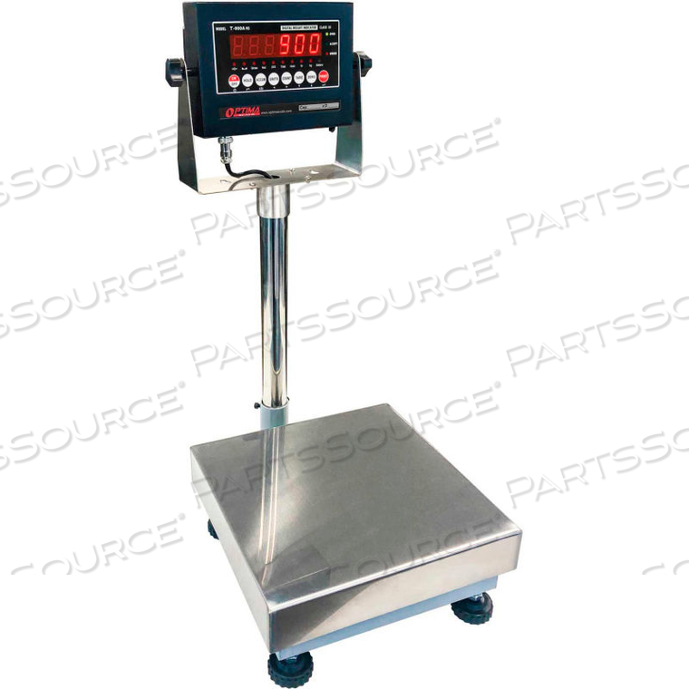 915 SERIES NTEP BENCH DIGITAL SCALE WITH LED DISPLAY 100LB X 0.02LB 12" X 12" PLATFORM by Optima Scale Manufacturing Inc. 915 SERIES NTEP BENCH DIGITAL SCALE WITH LED DISPLAY 100LB X 0.02LB 12" X 12" PLATFORM by Optima Scale Manufacturing Inc.