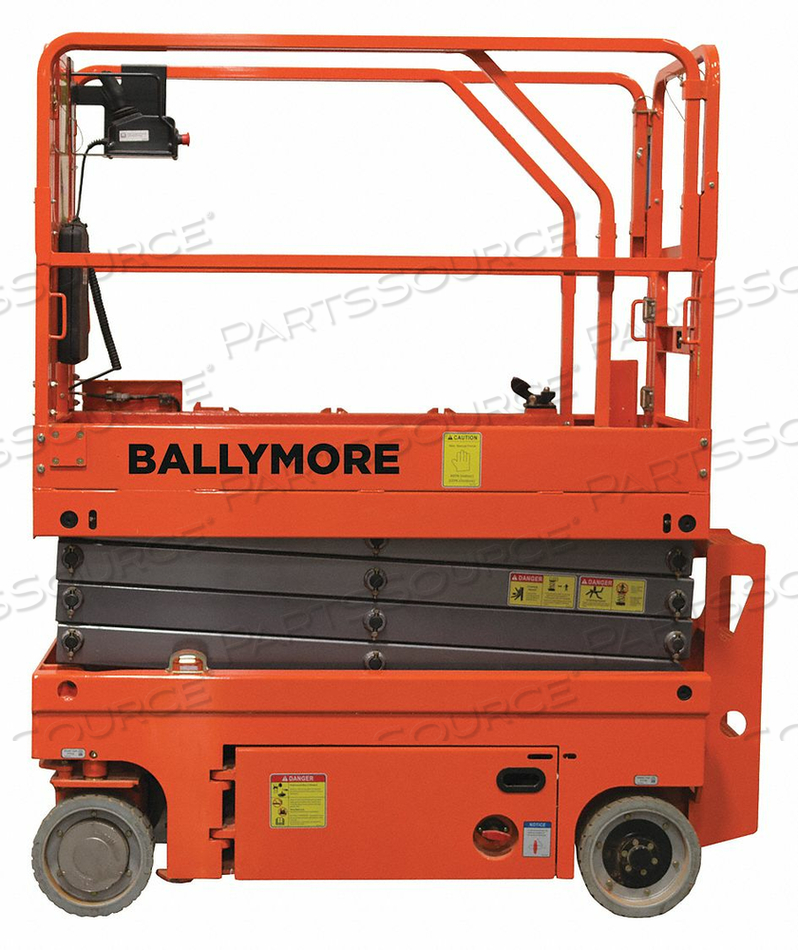 DRIVABLE MINI SCISSOR LIFT 26' PLATFORM, 1000 LB. CAPACITY by Ballymore DRIVABLE MINI SCISSOR LIFT 26' PLATFORM, 1000 LB. CAPACITY by Ballymore